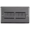 Eurolite Enhance Decorative 6 Gang Switch Black Nickel