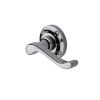 Heritage Brass Door Handle Lever Latch on 57mm Round Rose Bedford Design Polished Chrome finish