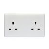 Eurolite Enhance White Plastic 2 Gang Unswitched Socket White