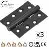 Eclipse PK920 - 102x76x3mm BLK Ball Bearing Hinge Grade 13 - (3 Pack) - Matt Black