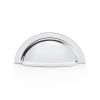 Alexander & Wilks - Bardom Ridged Cabinet Cup Pull - Polished Chrome