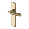 Heritage Brass Bauhaus Knurled Lever Latch Door Handle on 200mm Plate Polished Brass finish