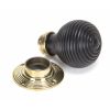 Ebony & Aged Brass Beehive Mortice/Rim Knob Set