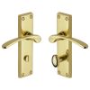 Heritage Brass Door Handle for Bathroom Sophia Design Polished Brass finish