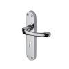 Heritage Brass Door Handle Lever Lock Gloucester Design Polished Chrome finish