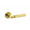 Tupai Exclusivo 5S Line Covas Lever Door Handle on 5mm Slimline Round Rose - Raw Brass