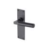 Heritage Brass Door Handle Lever Latch Bauhaus Design Matt Black finish