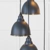 Smooth Brass Brindley Cluster Pendant in Soot