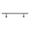 Heritage Brass Cabinet Pull T-Bar Design with 16mm Rose 203mm CTC Polished Chrome Finish