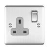 Eurolite Enhance Decorative 1 Gang Socket Satin Stainless Steel