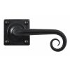 Curl Lever Handle on Square Rose - Flat Black