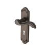 Heritage Brass Door Handle Lever Lock Lisboa Design Matt Bronze finish