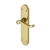 Heritage Brass Door Handle Lever Latch Savoy Long Design Polished Brass finish