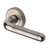 Heritage Brass Door Handle Lever Latch on Round Rose Vienna Design Mercury finish