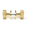 Polished Brass Brompton Mortice/Rim Knob Set (Plain)