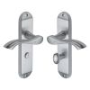 Heritage Brass Door Handle for Bathroom Algarve Design Satin Chrome finish