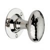 Hammered Oval Mortice Door Knob Polished Nickel