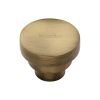 Heritage Brass Cabinet Knob Round Stepped Design 32mm Antique Brass finish