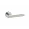 Millhouse Brass Stephenson Knurled Lever Door Handle on 5mm Slimline Round Rose - Polished Chrome