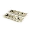 Polished Nickel 175mm Plain Rectangular Pull - Privacy Set