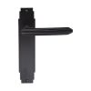 Art Deco Lever On Latch Backplate - Matt Black