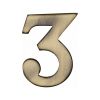 Heritage Brass Numeral 3 Self Adhesive 51mm (2") Antique Brass finish