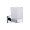 Chelsea Toothbrush Holder. Wall Mounted with Frosted Glass Tumbler. Polished Chrome finish