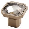 Square Crystal Knob 32mm - Matt Satin Nickel