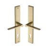 Heritage Brass Multi-Point Door Handle Lever Lock Gio RH Design Satin Brass finish