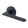 Heritage Brass Door Handle Lever Latch on Round Rose Pyramid Design Matt Black finish