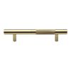 Heritage Brass Door Pull Handle Bar Knurled Design 305mm Polished Brass Finish