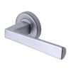 Sorrento Door Handle Lever Latch on Round Rose Siloh Design Satin Chrome finish