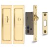 Flush Pull Privacy Set 197mm Polished Brass finish