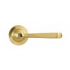 Polished Brass Avon Round Lever on Rose Set (Plain) - Unsprung