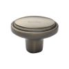 Heritage Brass Cabinet Knob Stepped Oval Design 41mm Antique Brass finish