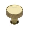 Heritage Brass Cabinet Knob Florence Knurled Design 32mm Polished Brass finish