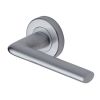 Sorrento Door Handle Lever Latch on Round Rose Lena Design Satin Chrome finish