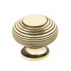 Aged Brass Beehive Cabinet Knob 40mm