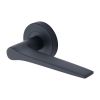 Heritage Brass Door Handle Lever on Rose Gio Design Matt Black Finish