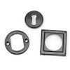 Black Round Escutcheon (Square Rose)