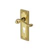 Heritage Brass Door Handle for Euro Profile Plate Georgian Design Polished Brass finish