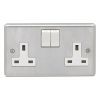 Eurolite Stainless Steel 2 Gang Socket Satin Stainless Steel