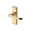 Heritage Brass Door Handle Lever Latch Windsor Short Design Satin Brass finish