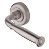 Heritage Brass Door Handle Lever Latch on Round Rose Lincoln Design Satin Nickel finish
UK Registered Design Number 6228268