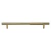 Heritage Brass Door Pull Handle Bar Knurled Design 457mm Polished Brass Finish