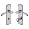 Heritage Brass Door Handle for Bathroom Sophia Design Polished Chrome finish