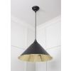 Smooth Brass Hockley Pendant in Elan Black