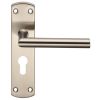 Steelworx Residential Mitred Lever On Euro Lock Backplate - Satin Stainless Steel