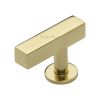 Heritage Brass Cabinet Knob Offset Square Design 44mm Polished Brass finish