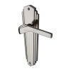 Heritage Brass Door Handle Lever Latch Waldorf Design Polished Nickel finish